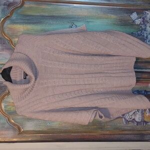 Ribbed italy wool and alpaca poncho style sweater super oversized